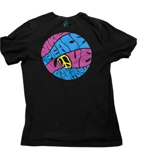 NIKE Peace Love Basketball T-Shirt Black Standard Fit Medium